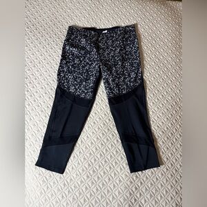 Avia Black and Gray Active leggings with mesh leg inserts